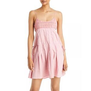 Rebecca Taylor Pleated Lightweight Mini Deess Pink Size 8